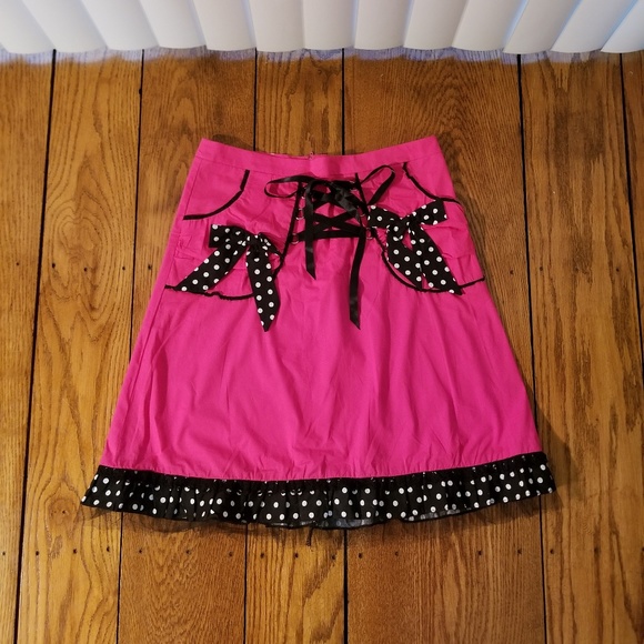 Lucky13 Dresses & Skirts - LUCKY13 punk skirt with bows and lace up front